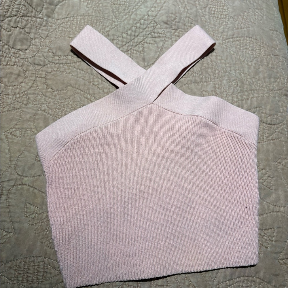 Aritzia Pink Cross-Strap Tank Top